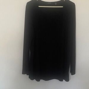 Dennis Basso Elegant Black Long Sleeve Top